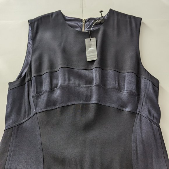 JOSEPH Navy Satin Crepe Midi Dress - Picture 5 of 14